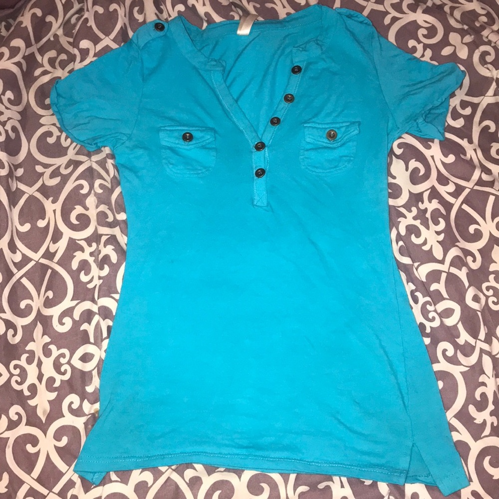 Turquoise Button shirt